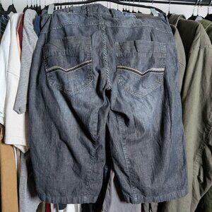 Y2K RockRevival-style baggy embroidered shorts